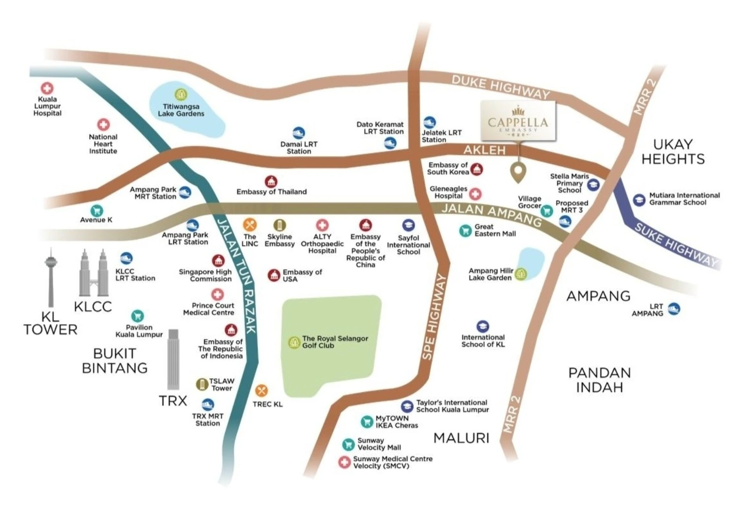 Official Cappella Embassy location map