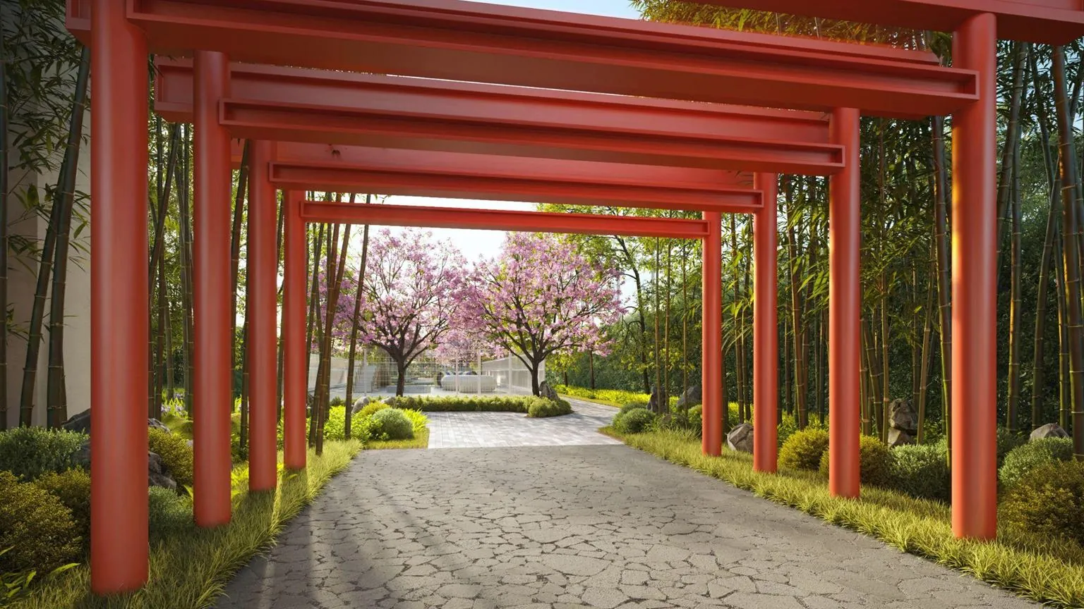 Han-Ya Wahyu Torii-inspired walkway