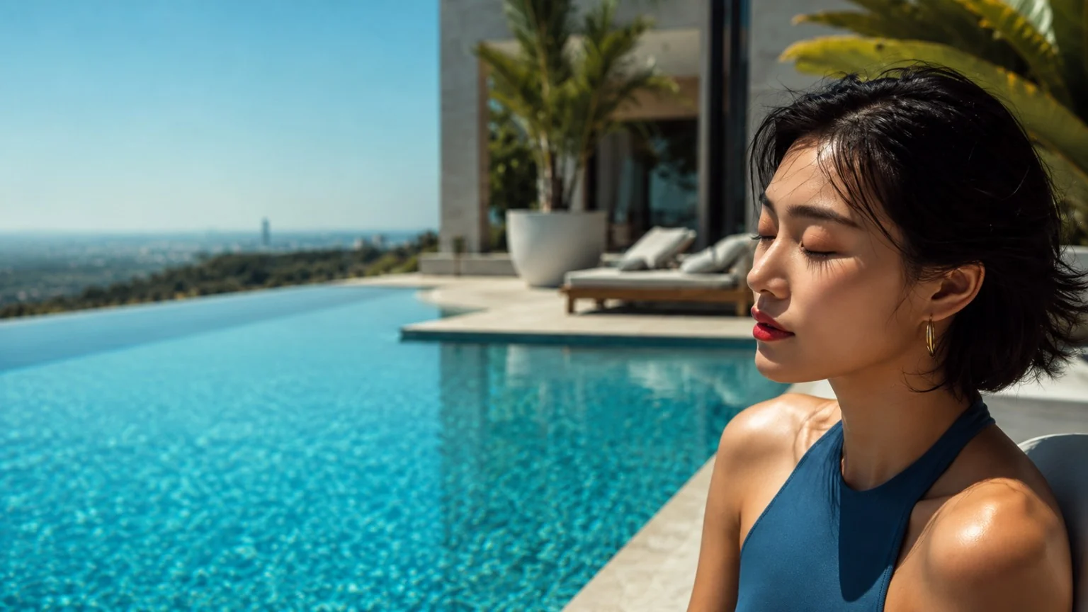 M Aurora poolside serenity lifestyle