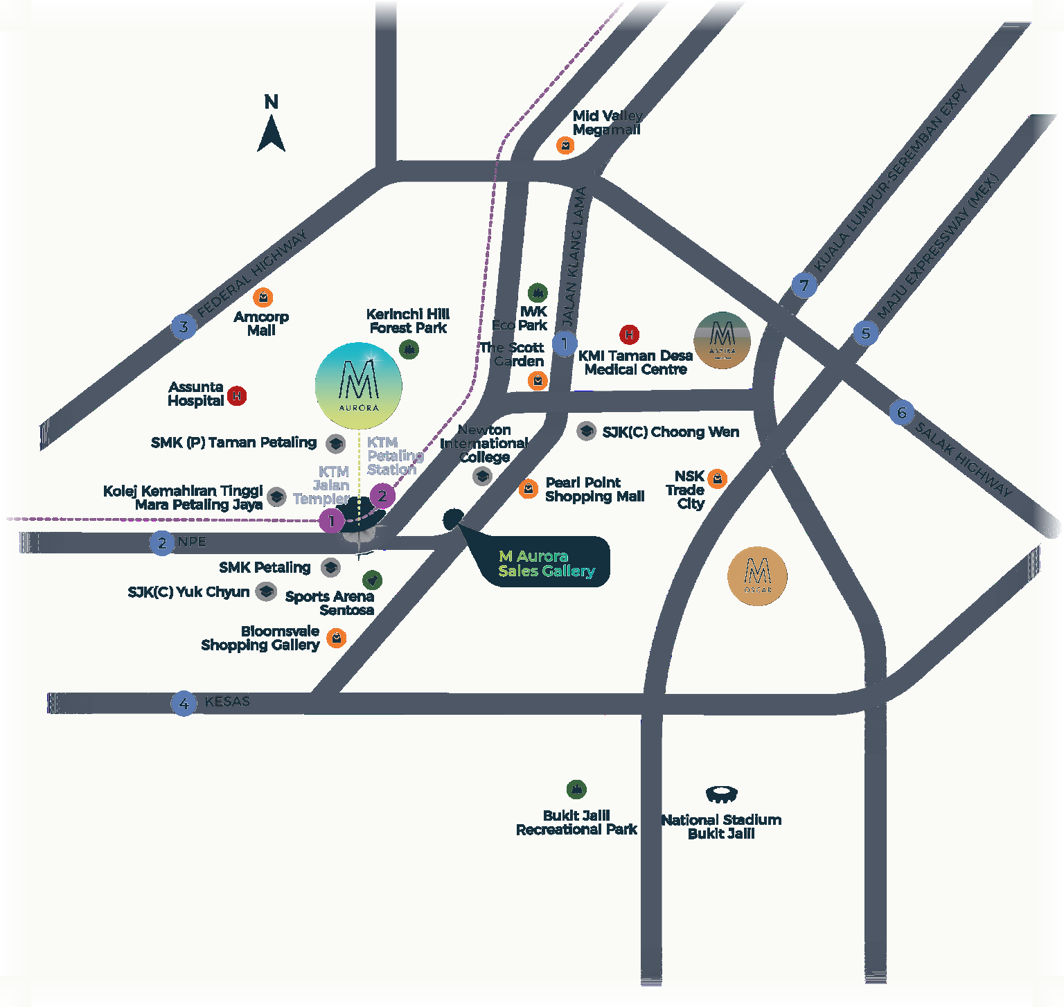 M Aurora location map near Old Klang Road