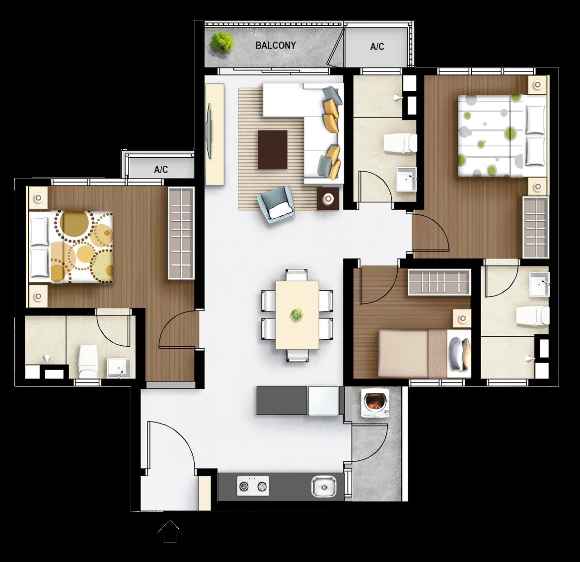 M Aurora Type D floor plan