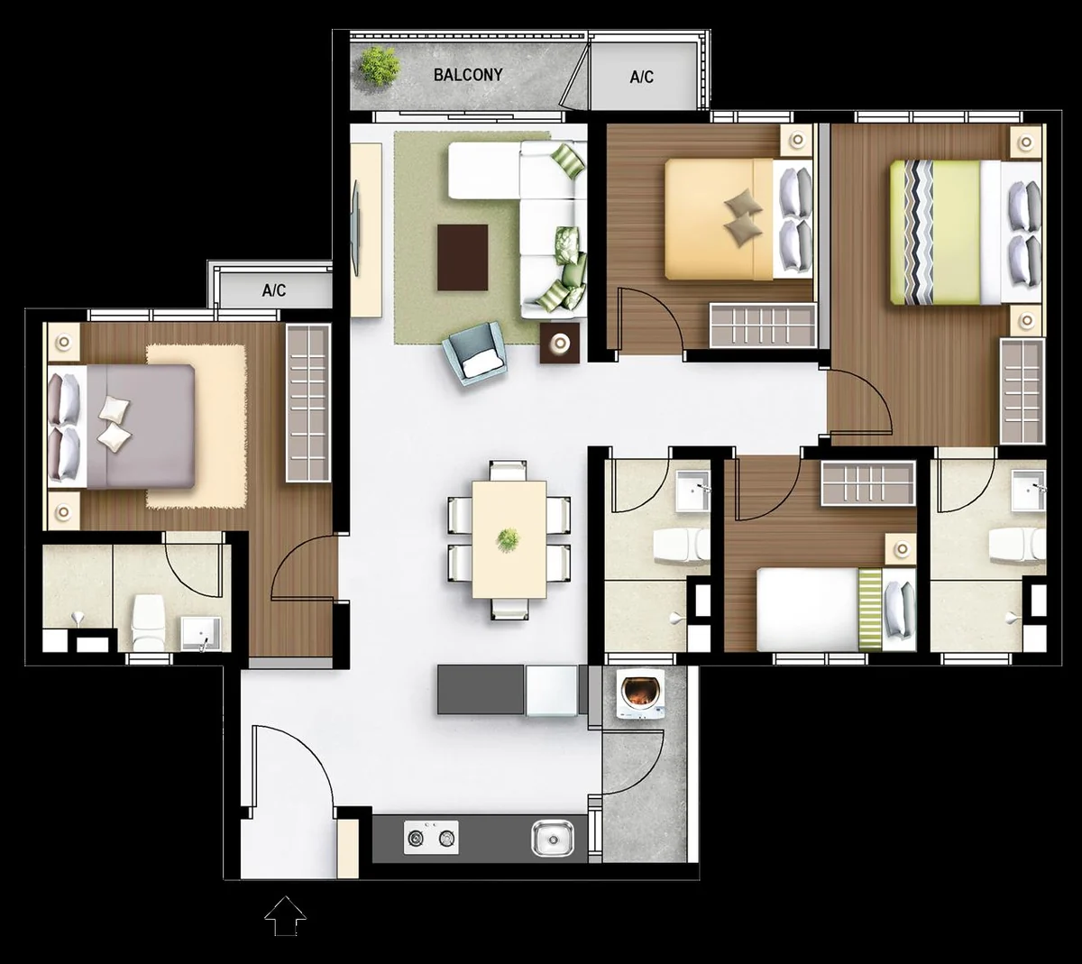 M Aurora Type E floor plan